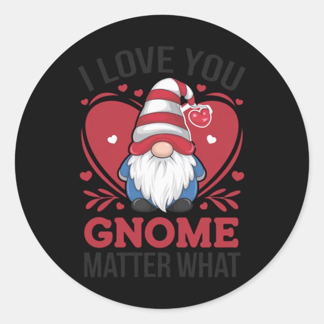 Adesivo Redondo Eu Te Amo Gnomo Que Sticker2 (Frente)