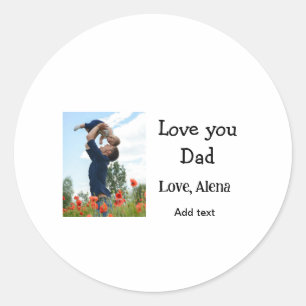 Adesivo Redondo Eu te amo pai dia de os pais elegante adicionar te
