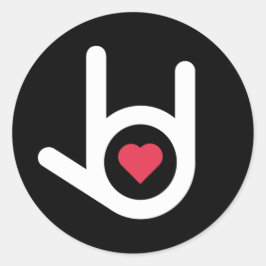 Adesivo Redondo Eu Te Amo, Preto