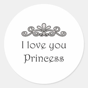 Adesivo Redondo Eu te amo princesa
