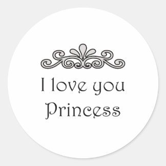 Adesivo Redondo Eu Te Amo, Princesa