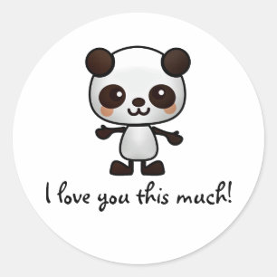 Adesivo Redondo Eu Te Amo Tanto De Panda