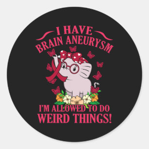 Adesivo Redondo Eu tenho conhecimento do neurísmo cerebral mês de