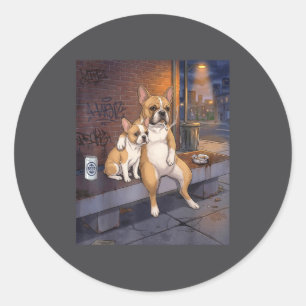Adesivo Redondo Eu Tenho Esse Cachorro Em Mim Cachorro Bulldog Fra