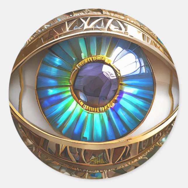 Adesivo Redondo Eu tenho meu terceiro olho em você (Frente)