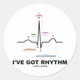 Adesivo Redondo Eu tenho ritmo (ECG - EKG Heart Beat)