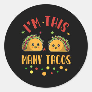 Adesivo Redondo Eu Tenho Tantos Tacos 2º Aniversário Twosday Cinco