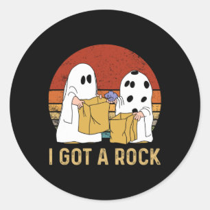 Adesivo Redondo Eu Tenho Um Truque De Shirt De Halloween Ou Um Fan