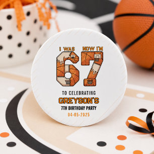 Adesivo Redondo Eu Tinha 6 Anos Agora Eu Tenho 7 Basquete – Festa