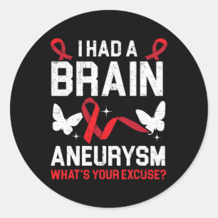 Adesivo Redondo Eu Tinha Aneurisma Cerebral Condição Médica Aneuri
