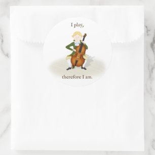 Adesivo Redondo "Eu Toco Portanto Eu Sou" Cello Music