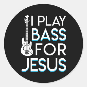 Adesivo Redondo Eu Toco Violão Cristão Bass Jesus