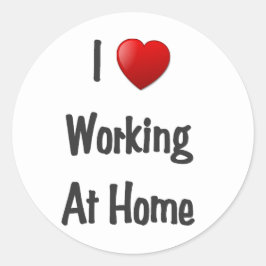 Adesivo Redondo eu trabalho em casa