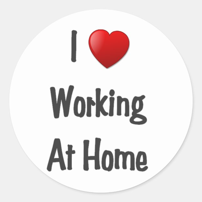 Adesivo Redondo eu trabalho em casa (Frente)
