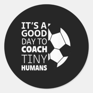Adesivo Redondo Eu Treino Humanos Minúsculos Treinador de Futebol 