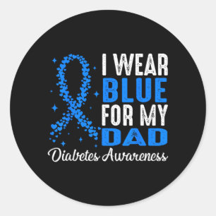 Adesivo Redondo Eu Uso Azul Para a Conscientização do Diabetes do