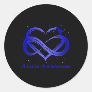 Adesivo Redondo Eu Uso Azul Para Ataxia Awareness Warrior