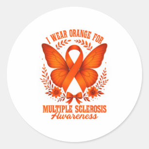 Adesivo Redondo Eu Uso Laranja Para Conscientização da Esclerose M
