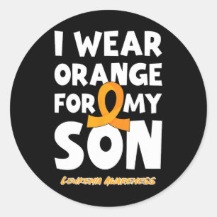 Adesivo Redondo Eu Uso Laranja Pelo Meu Filho Leucemia Câncer no S