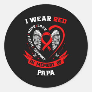 Adesivo Redondo Eu Uso Vermelho Em Memória Do Meu Papai Conscienti