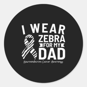 Adesivo Redondo Eu uso zebra para a conscientização do câncer neur