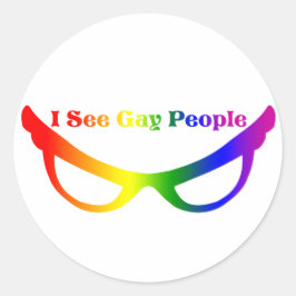 Adesivo Redondo Eu vejo Pessoas Gay
