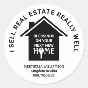 Adesivo Redondo EU VENDO O REAL ESTATE Agent Realtor