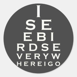 Adesivo Redondo Eu ver pássaros Eyechart