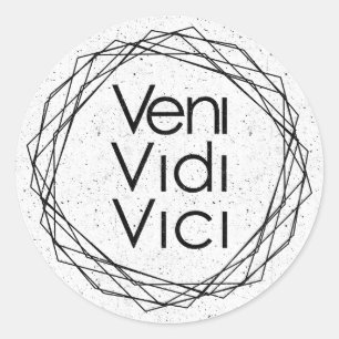 Adesivo Redondo Eu vim, mim vi, mim conquistei "Veni, Vidi, Vici "