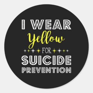 Adesivo Redondo Eu Visto Amarelo Para A Sensibilização Para A Prev