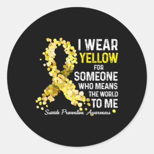Adesivo Redondo Eu Visto Amarelo Para Alguém Que Perca A Prevenção