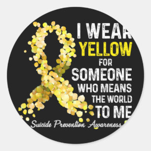 Adesivo Redondo Eu Visto Amarelo Para Alguém Que Perca A Prevenção