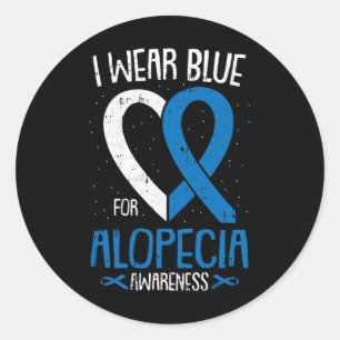 Adesivo Redondo Eu Visto Azul Para A Consciência Alopecia Areata B