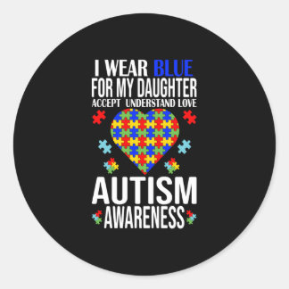 Adesivo Redondo Eu Visto Azul para a Sensibilização do Autismo Fil