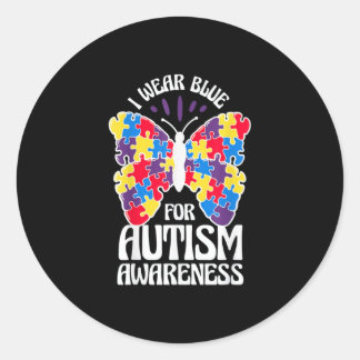 Adesivo Redondo Eu Visto Azul Para Autismo