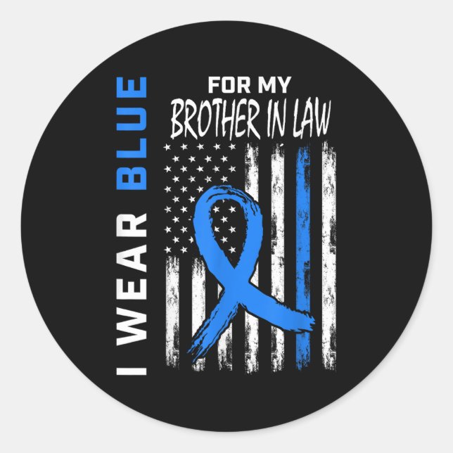 Adesivo Redondo Eu Visto Azul Para Meu Irmão Em Direito Diabetes A (Frente)