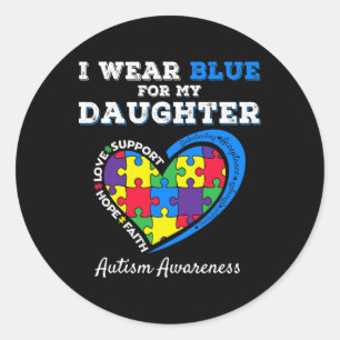 Adesivo Redondo Eu Visto Azul Para Minha Filha Autismo Pai De Cons