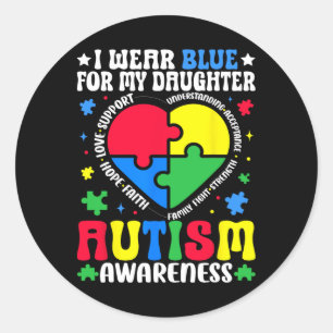 Adesivo Redondo Eu Visto Azul Para Minha Filha Autismo Pai De Cons