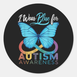Adesivo Redondo Eu Visto Azul Por Consciência Autismo Consciência