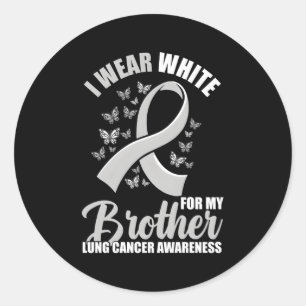Adesivo Redondo Eu Visto Branco Para Minha Consciência Do Cancer P
