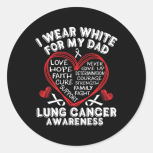 Adesivo Redondo Eu Visto Branco Para O Meu Pai Cancer Pulmonar Awa