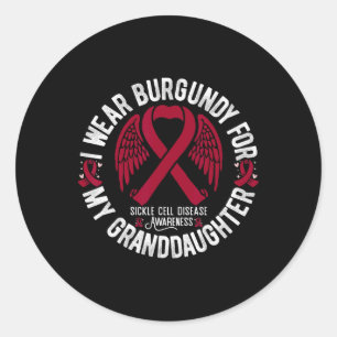 Adesivo Redondo Eu Visto Burgundy Para A Minha Neta Célula Falsa A