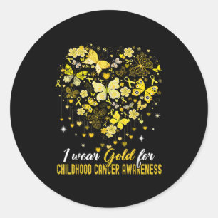Adesivo Redondo Eu Visto Dourado Para A Infância Cancer Awarness B
