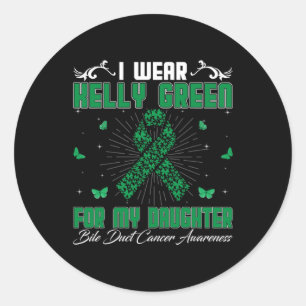 Adesivo Redondo Eu Visto Kelly Green Para A Filha Bile Duct Cancer