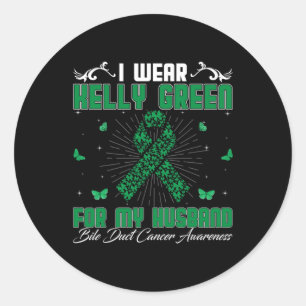 Adesivo Redondo Eu Visto Kelly Green Para O Meu Cancer De Bile Duc
