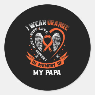 Adesivo Redondo Eu Visto Laranja Na Memória Do Meu Papá Leucemia