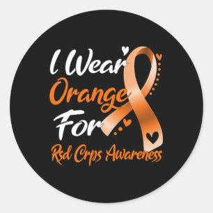 Adesivo Redondo Eu Visto Laranja Para A Consciência Do Rsd Crps