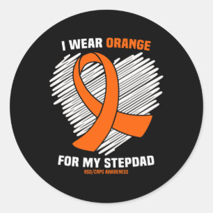 Adesivo Redondo Eu Visto Laranja Para A Minha Consciência Do Stepd