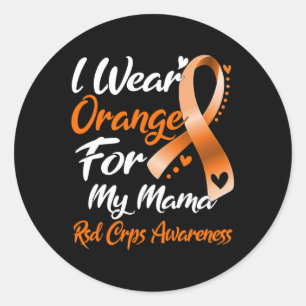 Adesivo Redondo Eu Visto Laranja Para A Minha Mãe Sd Crps Consciên