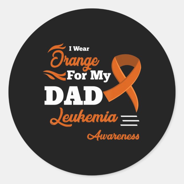 Adesivo Redondo Eu Visto Laranja Para Minha Consciência Da Leucemi (Frente)